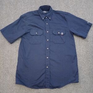 Tyndale FR Shirt Mens Size M Blue Short Sleeve AR/FR Workwear Fire Resistant USA